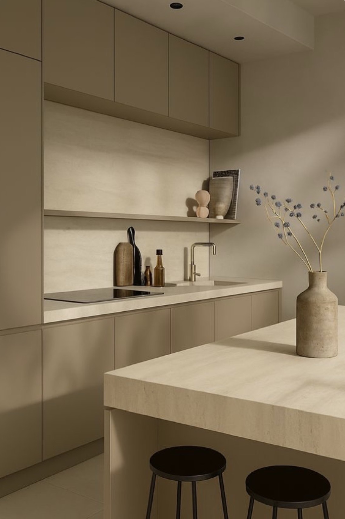 کابینت مدرن با جزیره بار